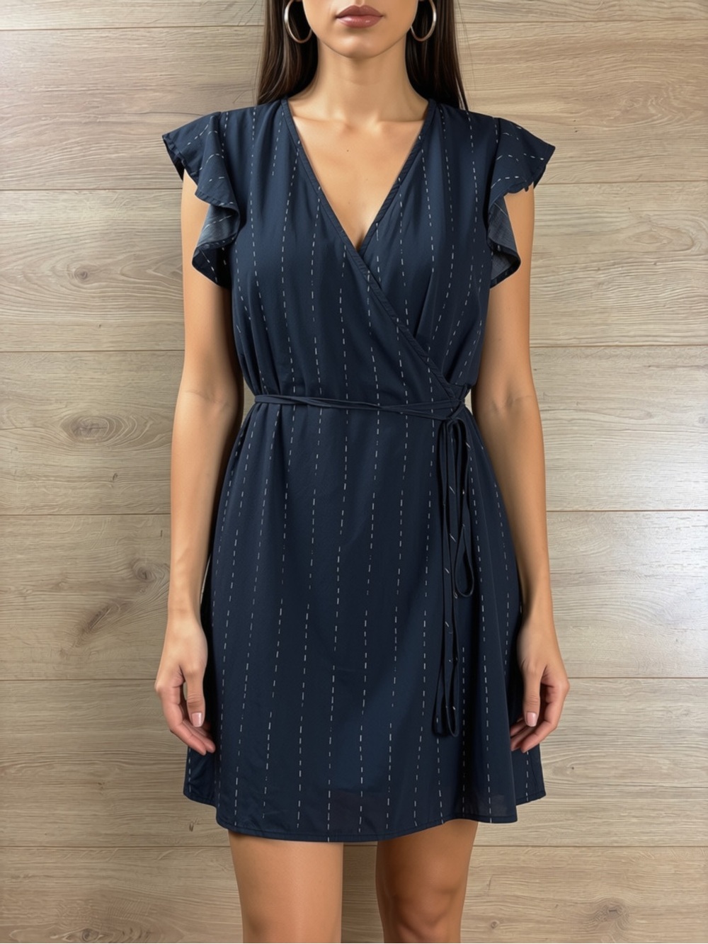Anthropologie Black Mini Wrap Dress XS